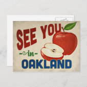 Oakland California Apple - Vintage Travel Briefkaart (Voorkant / Achterkant)