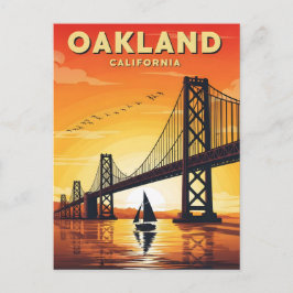 Oakland California Bay Bridge Sunset  Briefkaart