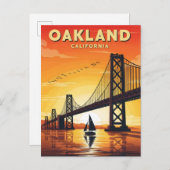 Oakland California Bay Bridge Sunset Briefkaart (Voorkant / Achterkant)