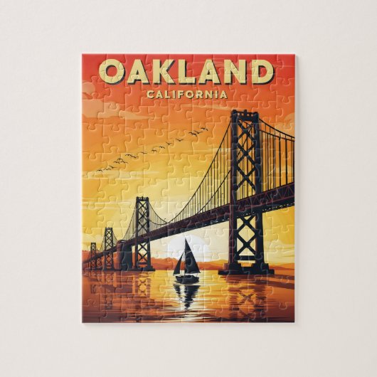 Oakland California Bay Bridge Sunset  Legpuzzel (Verticaal)