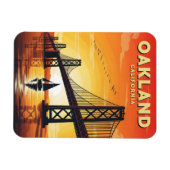 Oakland California Bay Bridge Sunset Magneet (Horizontaal)