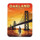 Oakland California Bay Bridge Sunset Magneet (Verticaal)