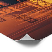 Oakland California Bay Bridge Sunset  Poster (Hoek)