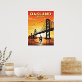 Oakland California Bay Bridge Sunset  Poster (Keuken)