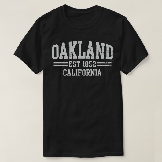 Oakland California CA Athletic Text Sport Style Pu T-shirt (Design voorkant)