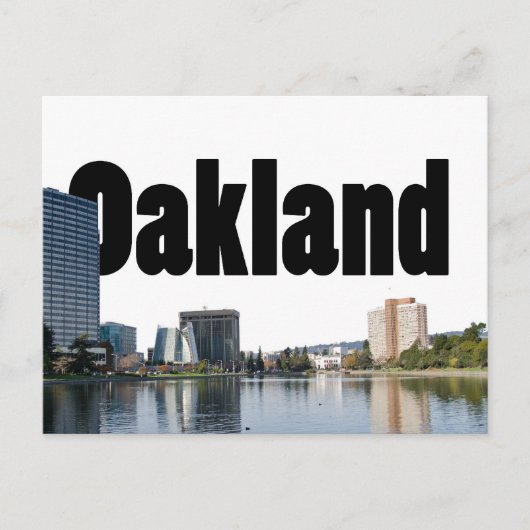 Oakland California met Oakland in de Sky Briefkaart (Voorkant)