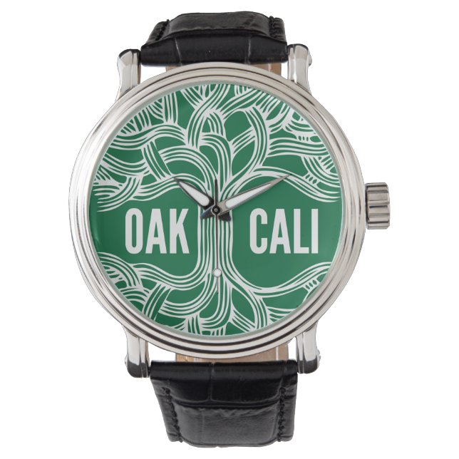 Oakland California Oak Watch ontwerp Horloge (Voorkant)