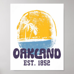 Oakland California Retro Surfer Vintage Strand Voo Poster