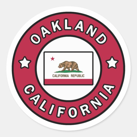 Oakland California Ronde Sticker (Voorkant)
