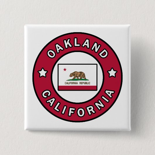 Oakland California Vierkante Button 5,1 Cm (Voorkant)