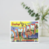 Oakland, Californië Big Letters Briefkaart (Staand voorkant)