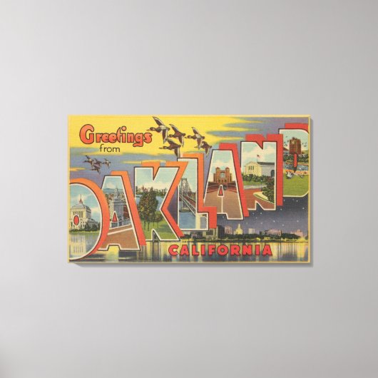 Oakland, Californië - grote lettertjes Canvas Afdruk (Voorkant)