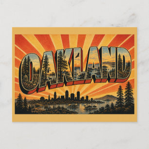 Oakland Californië Lagune Rode Hout Bos Kunst Briefkaart
