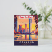 Oakland, Californië, Reisansichtkaart, Save The Date (Staand voorkant)