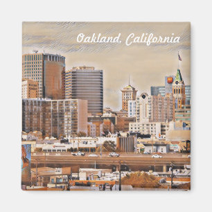 Oakland, Californië Skyline Fine Art Magneet