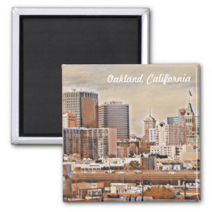 Oakland, Californië Skyline Fine Art Magneet