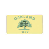 Oakland, Californië, Verenigde Staten vlag Etiket (Voorkant)