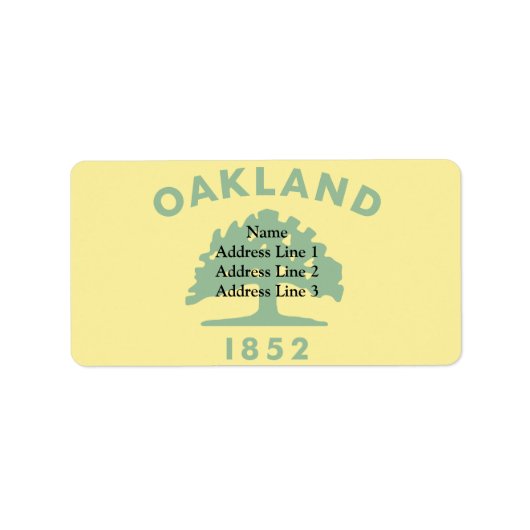 Oakland, Californië, Verenigde Staten vlag Etiket (Voorkant)