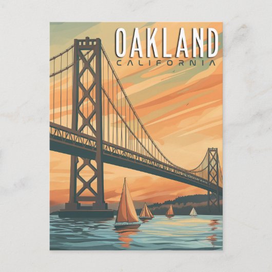 Oakland, Californië - Vintage reizen Briefkaart (Voorkant)