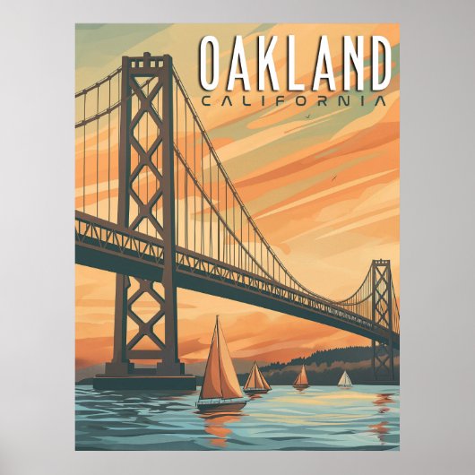 Oakland, Californië - Vintage reizen Poster (Voorkant)