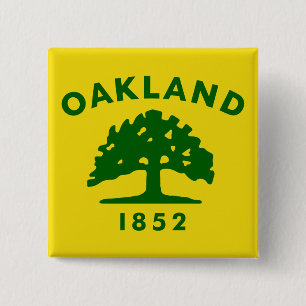 Oakland, Californië, vlag van de Verenigde Staten Vierkante Button 5,1 Cm