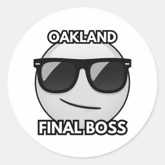 Oakland Eindbaas Cool Emoji Sticker (Voorkant)