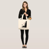 Oakland Fox-theater met rood hart Grote Tote Bag (Voorkant (model))
