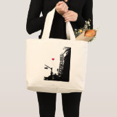 Oakland Fox-theater met rood hart Grote Tote Bag (Voorkant (product))