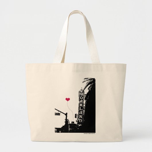 Oakland Fox-theater met rood hart Grote Tote Bag (Voorkant)