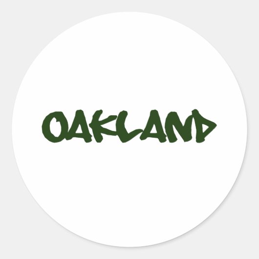 Oakland Graffiti Font Ronde Sticker (Voorkant)