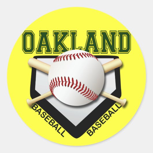 OAKLAND HONKBAL RONDE STICKER (Voorkant)