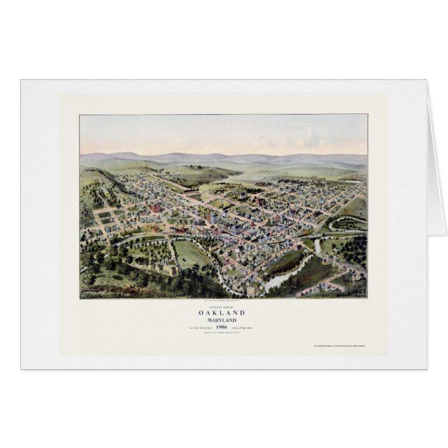 Oakland, MD Panoramic Map - 1906 (Voorkant Horizontaal)
