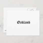 Oakland Old English Font Briefkaart (Voorkant / Achterkant)