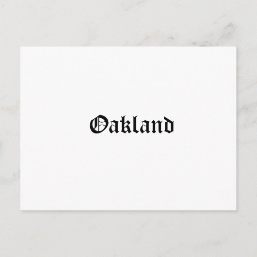 Oakland Old English Font Briefkaart (Voorkant)