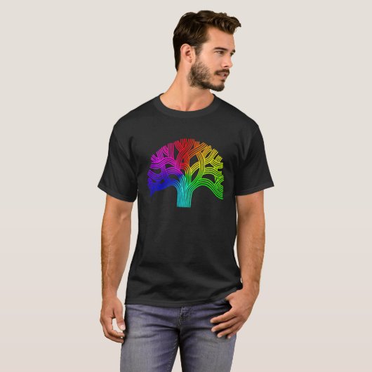 Oakland Pride Rainbow-boom T-shirt (Voorkant volledig)