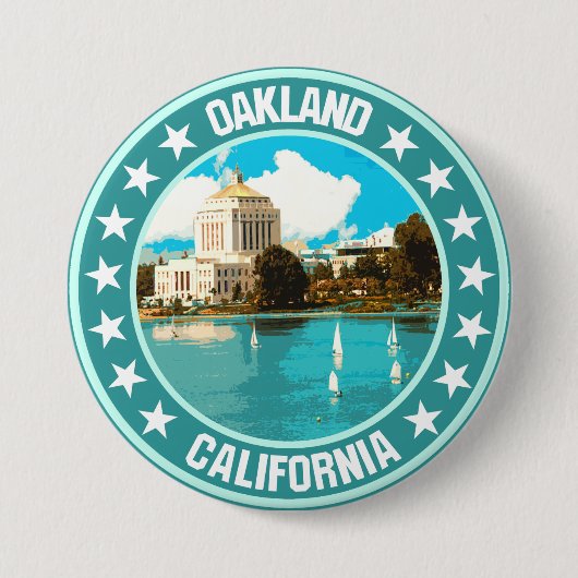 Oakland Ronde Button 7,6 Cm (Voorkant)