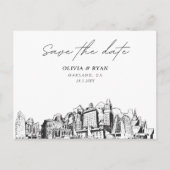 Oakland Save the Date Briefkaart Elegante bruiloft (Voorkant)