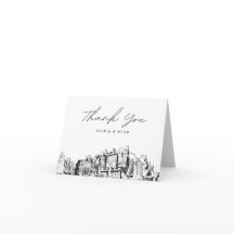 Oakland Silhouette Schets Bedankt Kaart