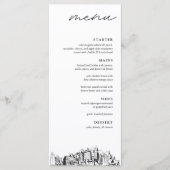 Oakland Skyline Modern Wedding Dinner Menu (Voorkant)