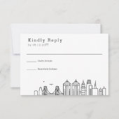 Oakland Trouwdag | Gestileerde Skyline RSVP Kaartje (Voorkant)