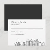 Oakland Trouwdag | Gestileerde Skyline RSVP Kaartje (Voorkant / Achterkant)