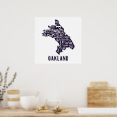 Oakland Typographic Map Poster (Keuken)