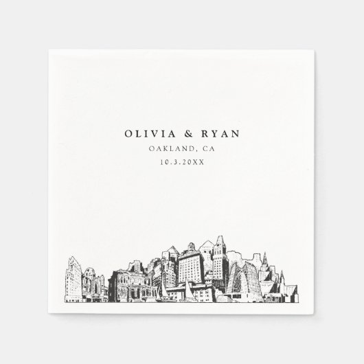 Oakland Wedding Minimalistisch papier Servet (Voorkant)