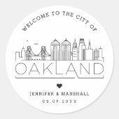 Oakland Wedding | Welkom Favor Ronde Sticker (Voorkant)