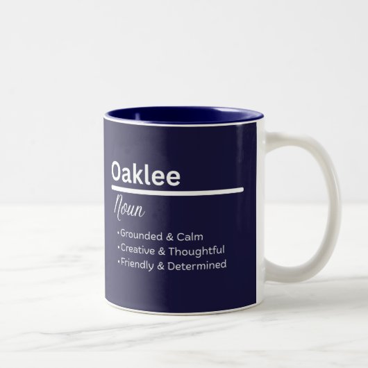 Oaklee Personalized Name Coffee Mug Tweekleurige Koffiemok (Rechts)