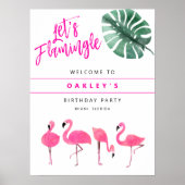 OAKLEY Flamingo Hot Pink Birthday Party Welkom Poster (Voorkant)
