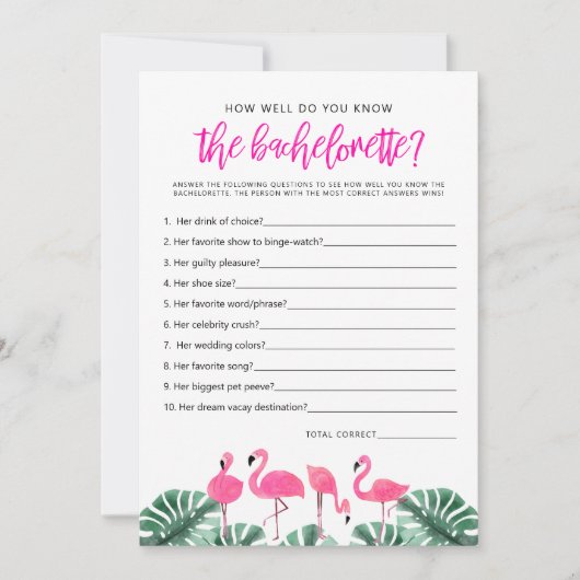 OAKLEY Flamingo Hot Roze hoe goed je weet dat je e Kaart (Voorkant)