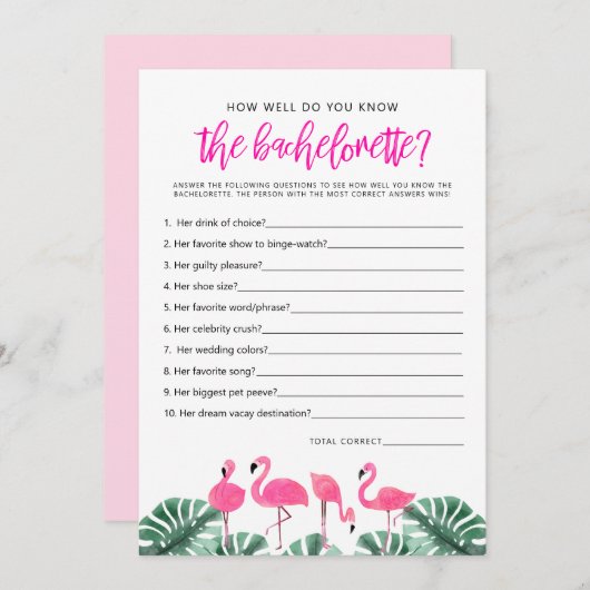 OAKLEY Flamingo Hot Roze hoe goed je weet dat je e Kaart (Voorkant / Achterkant)