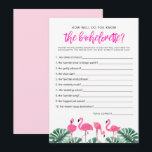OAKLEY Flamingo Hot Roze hoe goed je weet dat je e Kaart<br><div class="desc">Dit "hoe goed ken je het bachelorette"-partijspel is uitgerust met een reeks waterverf flamingos en een leuk,  stijlvol lettertype. Paar met extra punten van het Collectie OAKLEY voor een samenhangende blik. Dit spel is perfect voor je tropische,  zomer- en strandbachelorette.</div>