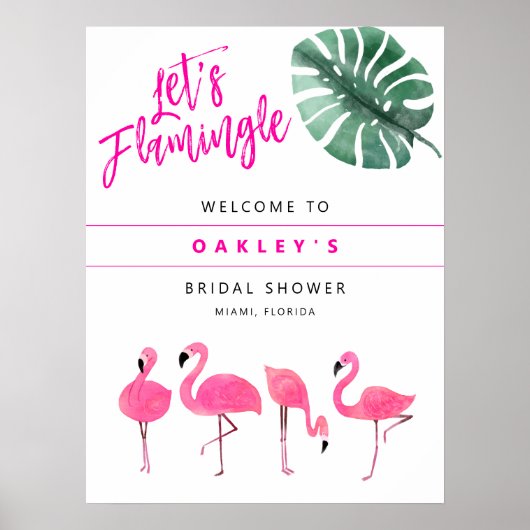OAKLEY Flamingo Roze Bruiloftsfeest Uitnodiging Poster (Voorkant)